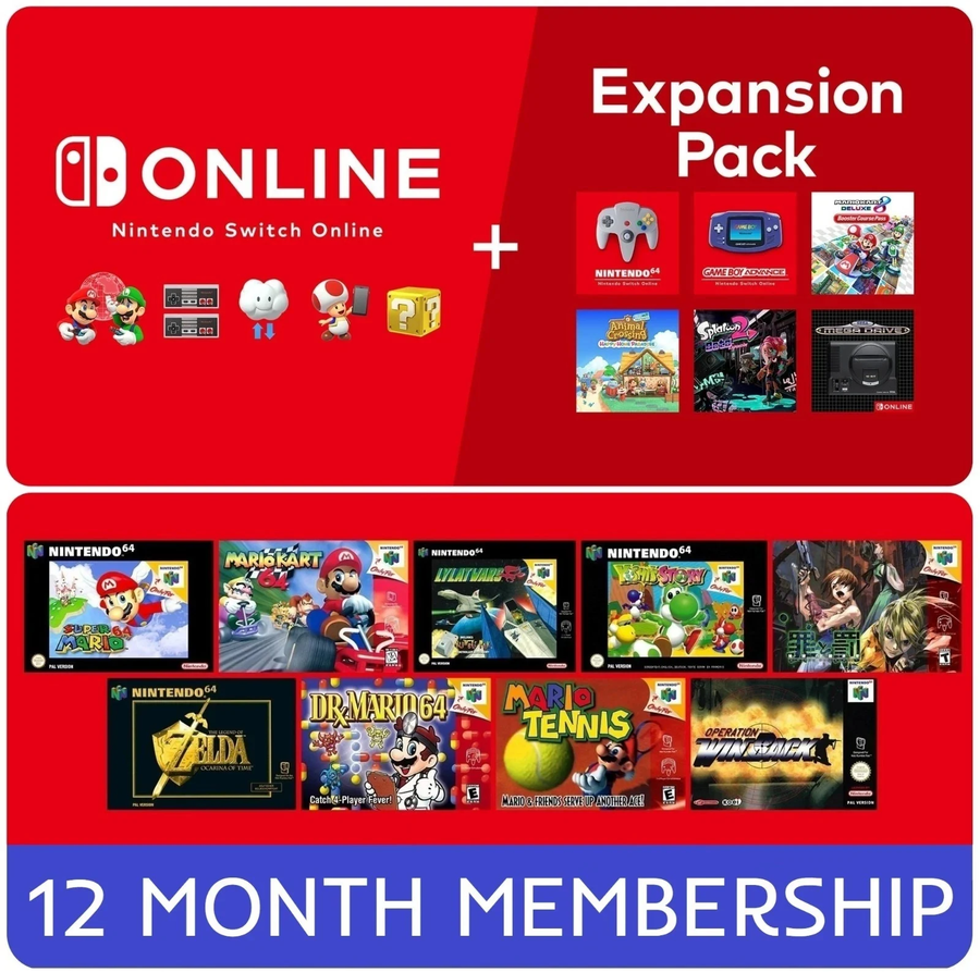 Nintendo Switch Online + Expansion Pack 12 Month Membership